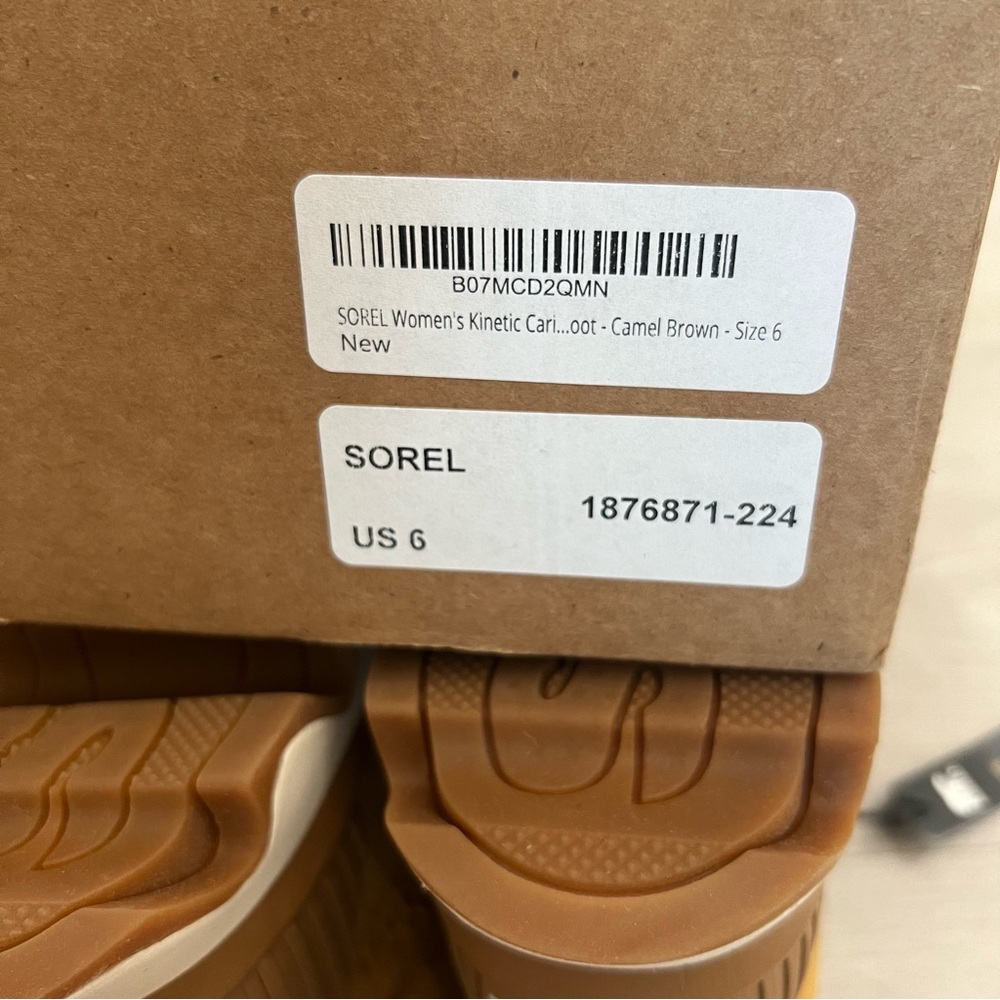 NEW Sorel Women's Kinetic Caribou Boot, Camel Brown, size 6 - Picture 7 of 8